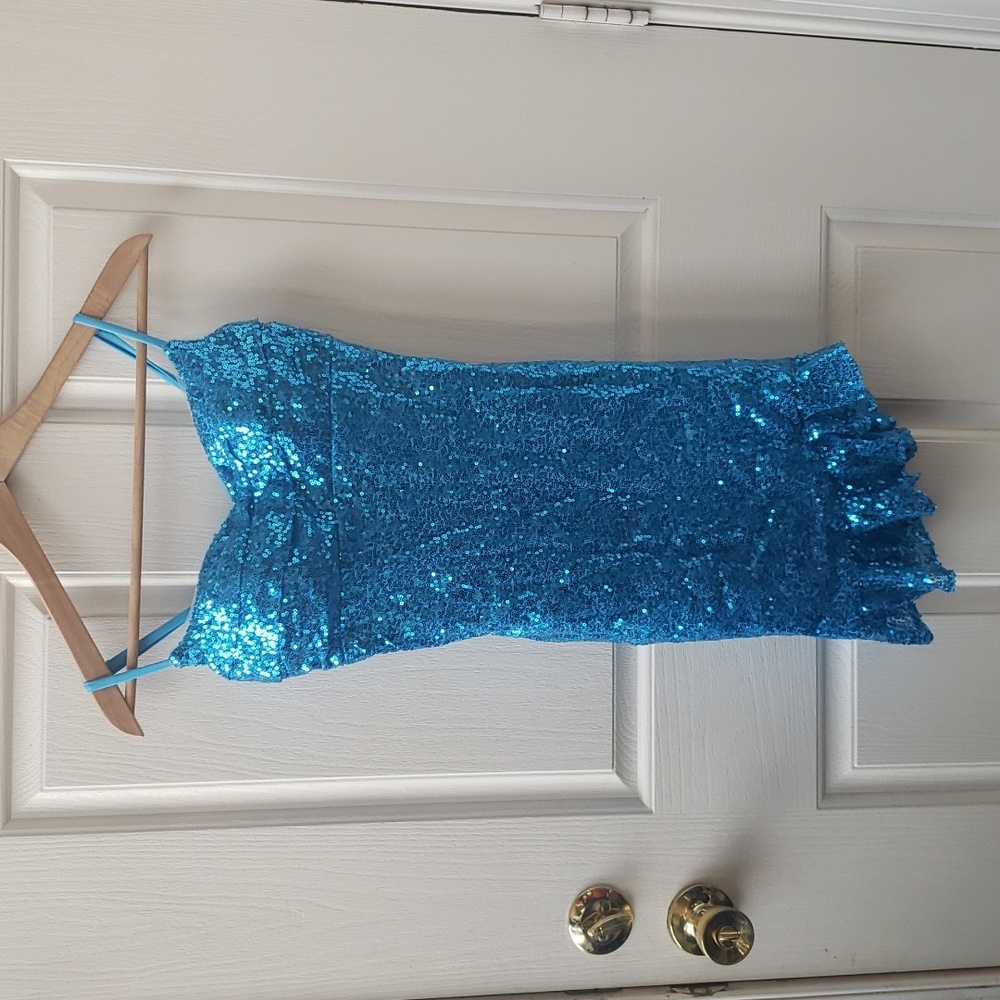 Blue Sequin Dress